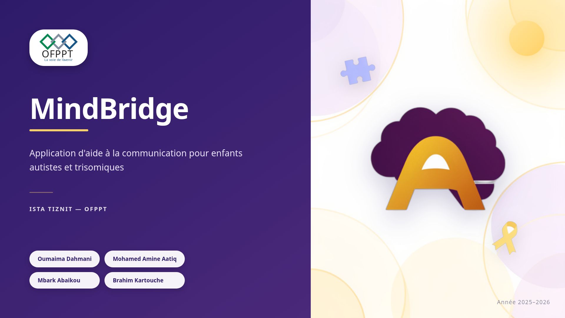MindBridge : Communication pour Enfants Autistes et Trisomiques