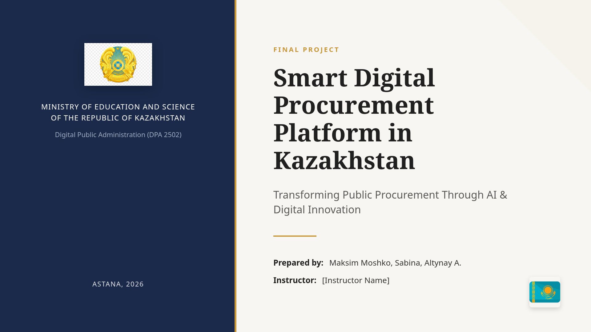 AI Smart Digital Procurement Platform in Kazakhstan