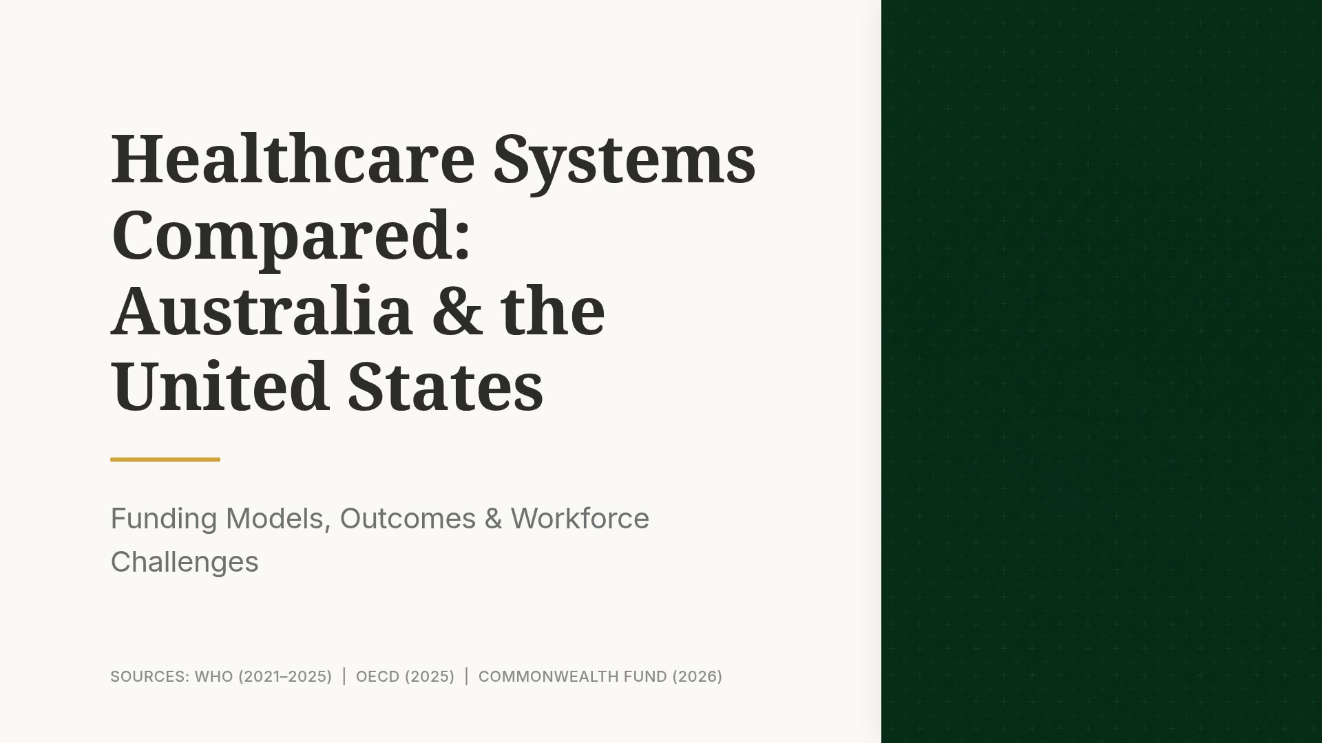 Australia vs US Healthcare Comparison: Funding & Outcomes