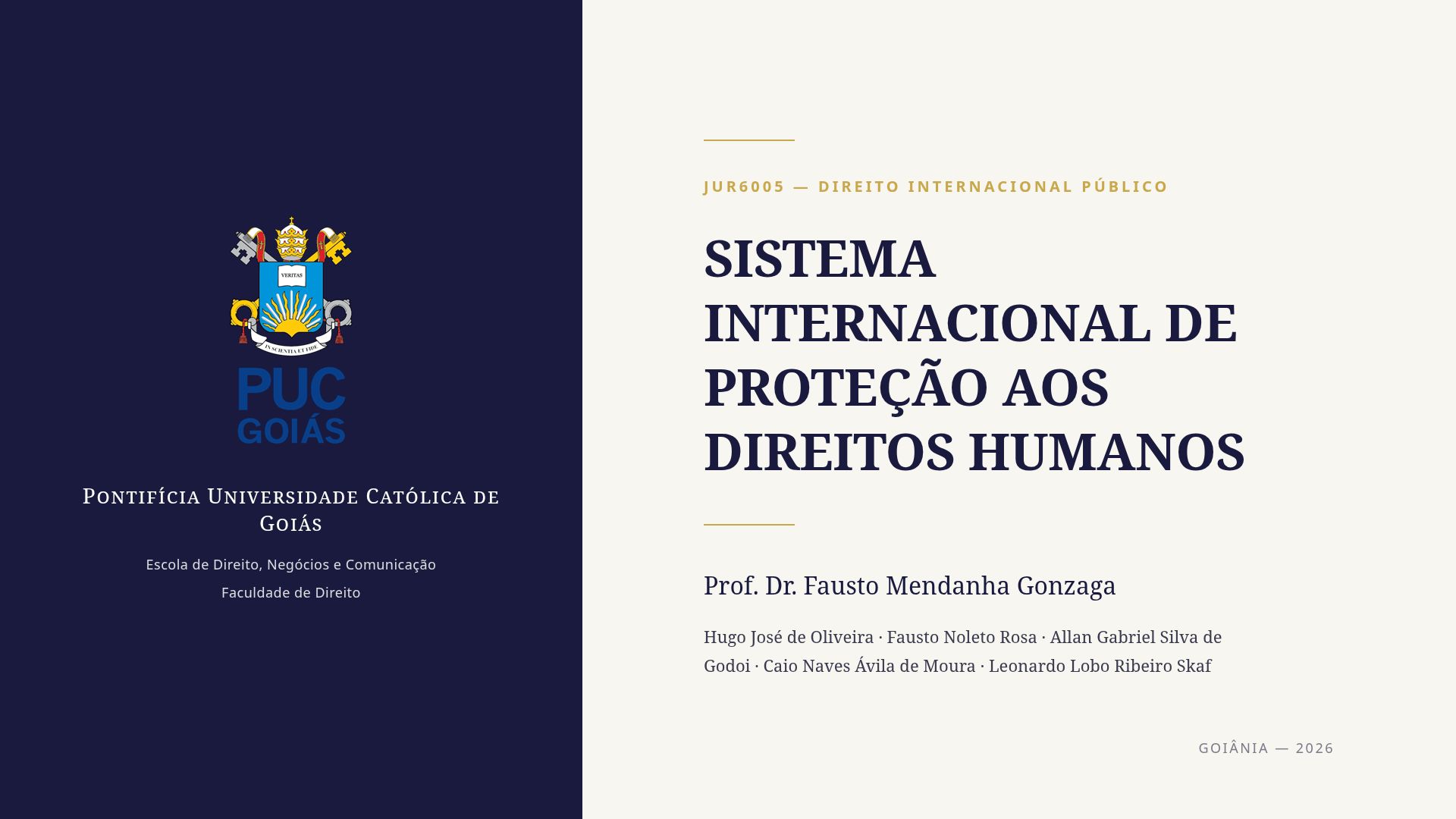 Sistema Internacional de Proteção aos Direitos Humanos