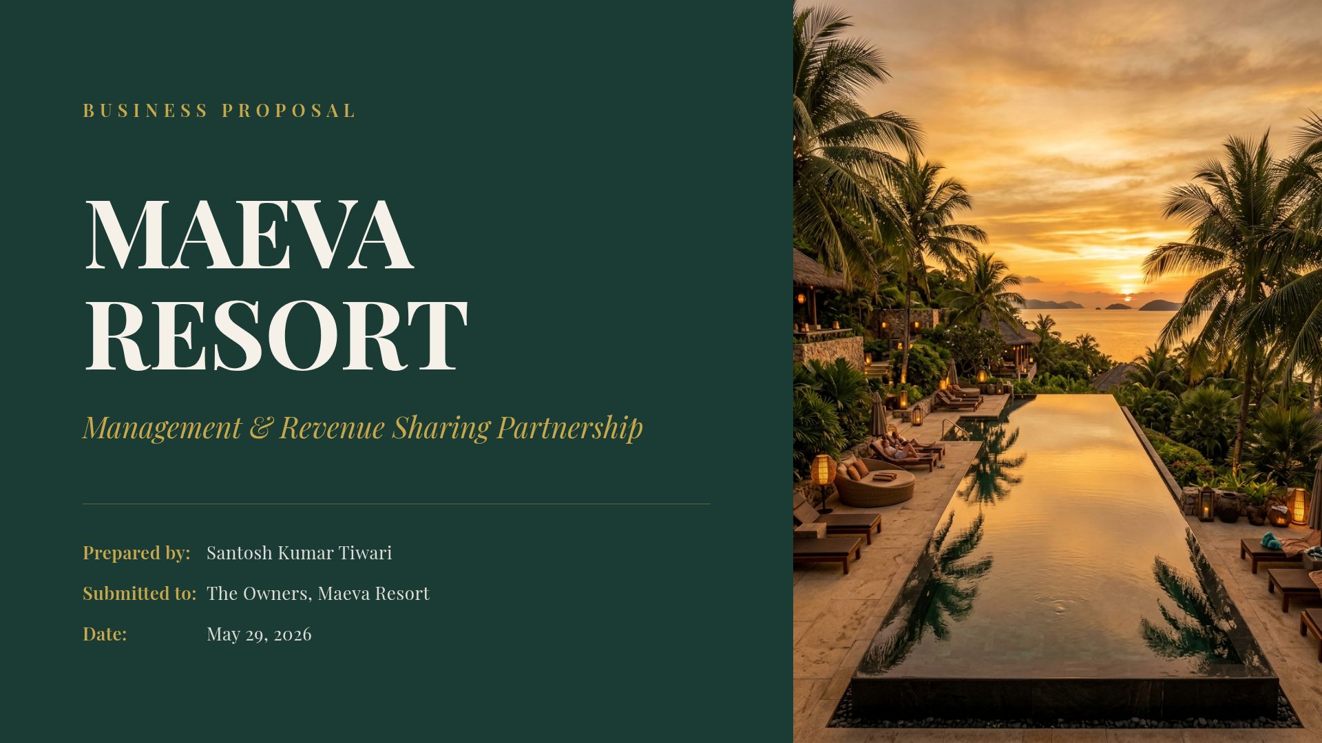 Maeva Resort Management & Revenue Sharing Proposal