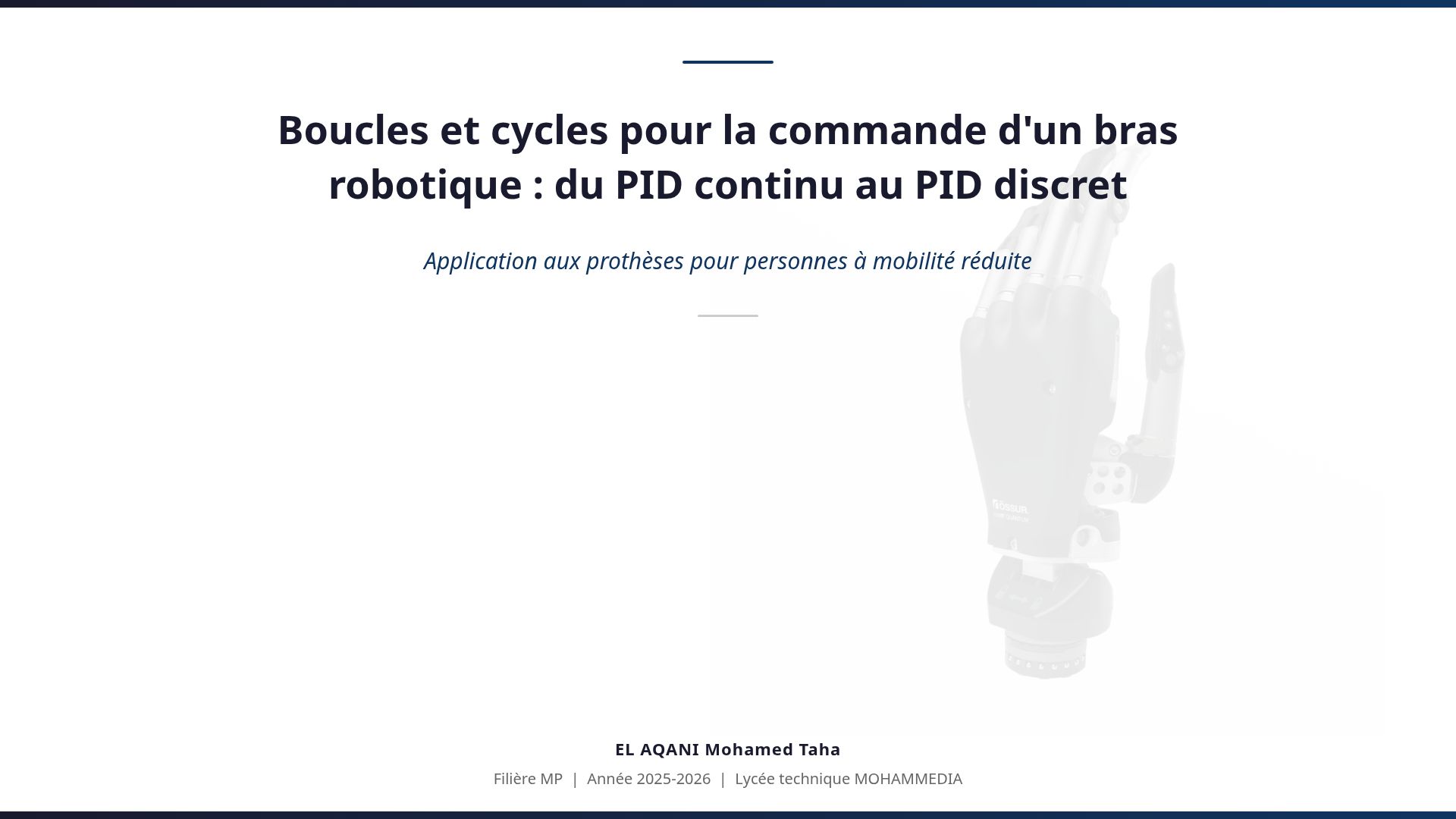 Commande de Bras Robotique : Du PID Continu au PID Discret