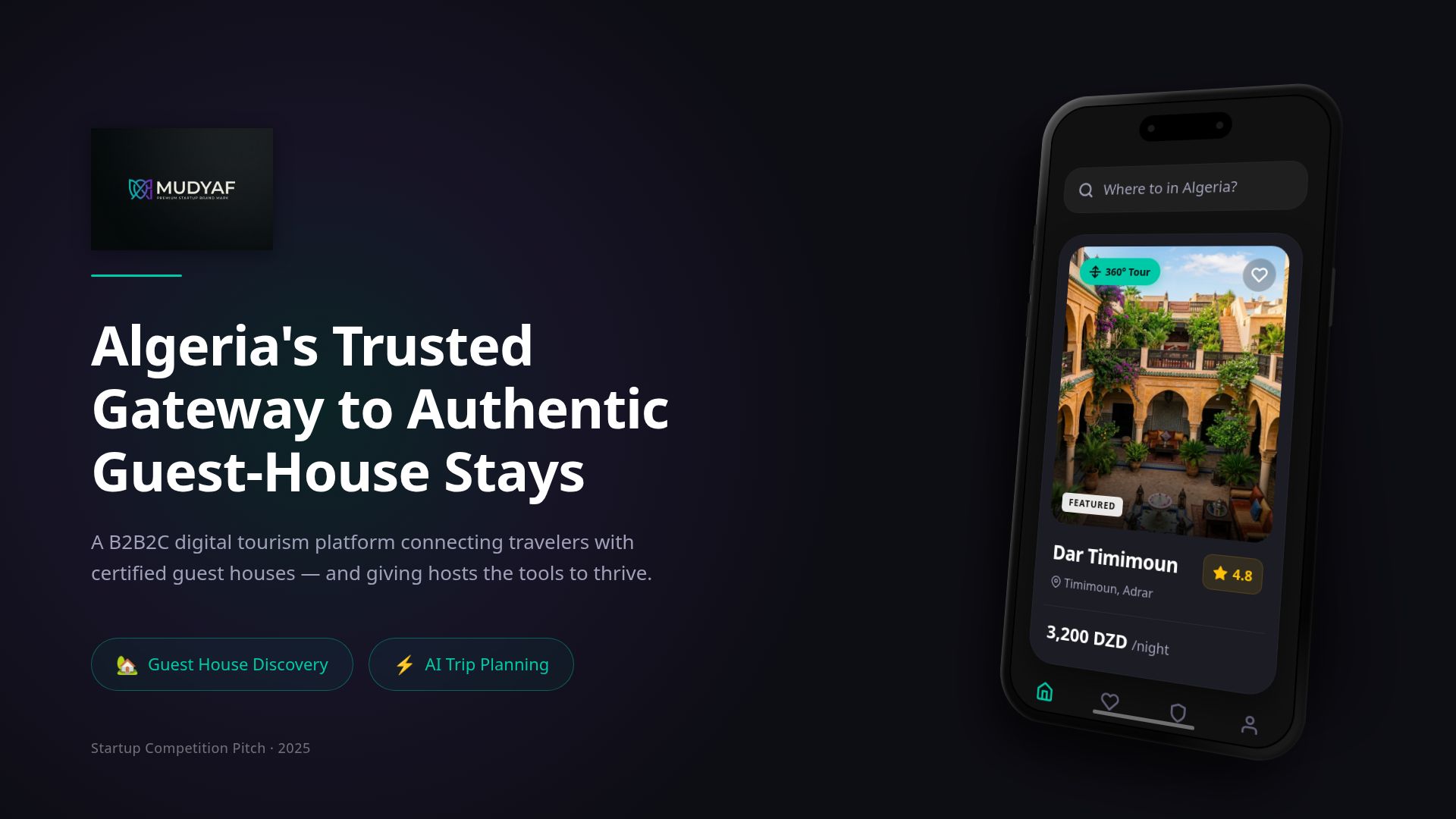 Mudyaf: Algeria's Digital Platform for Guest-House Stays