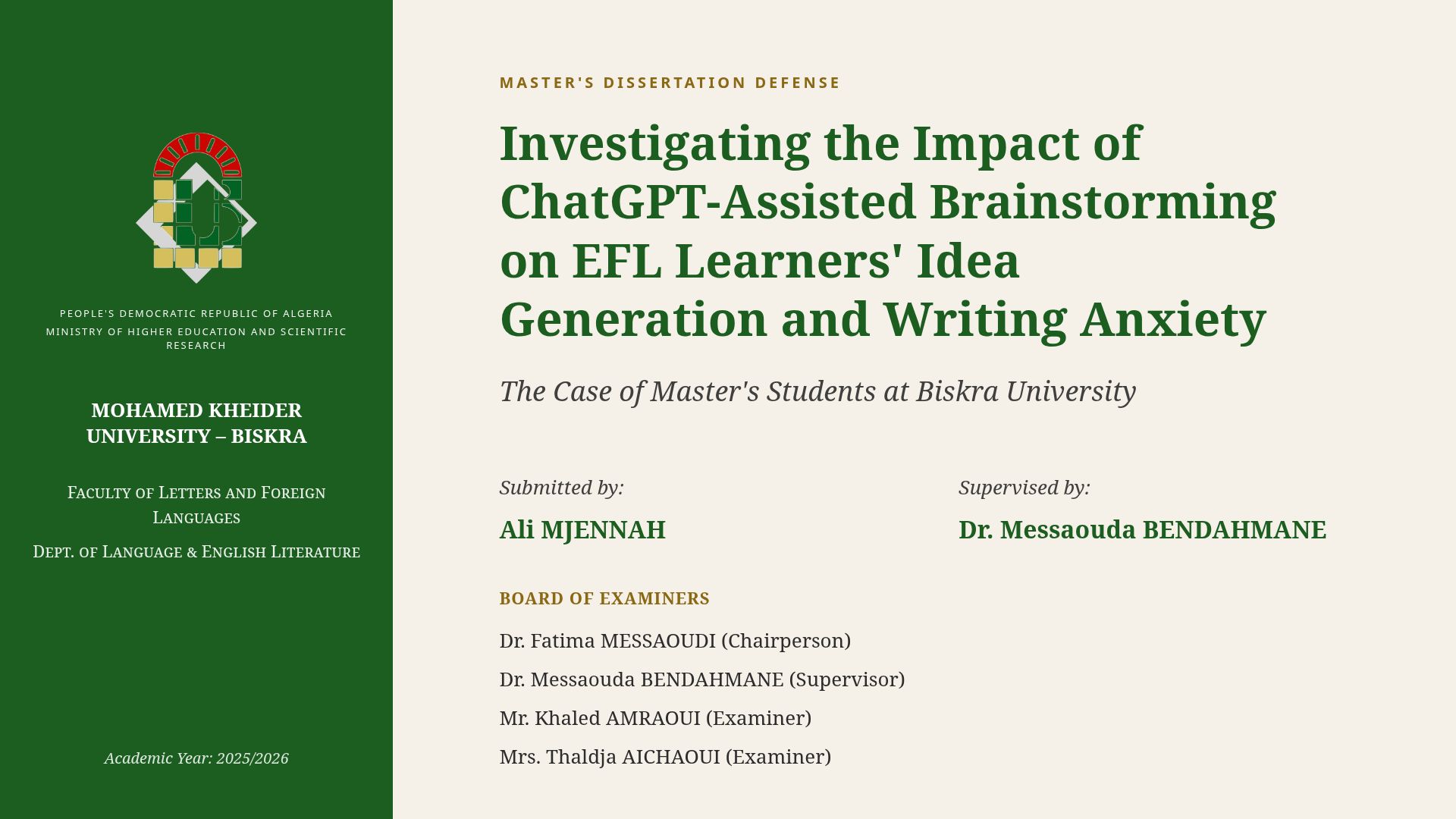 ChatGPT's Impact on EFL Writing and Anxiety: A Case Study