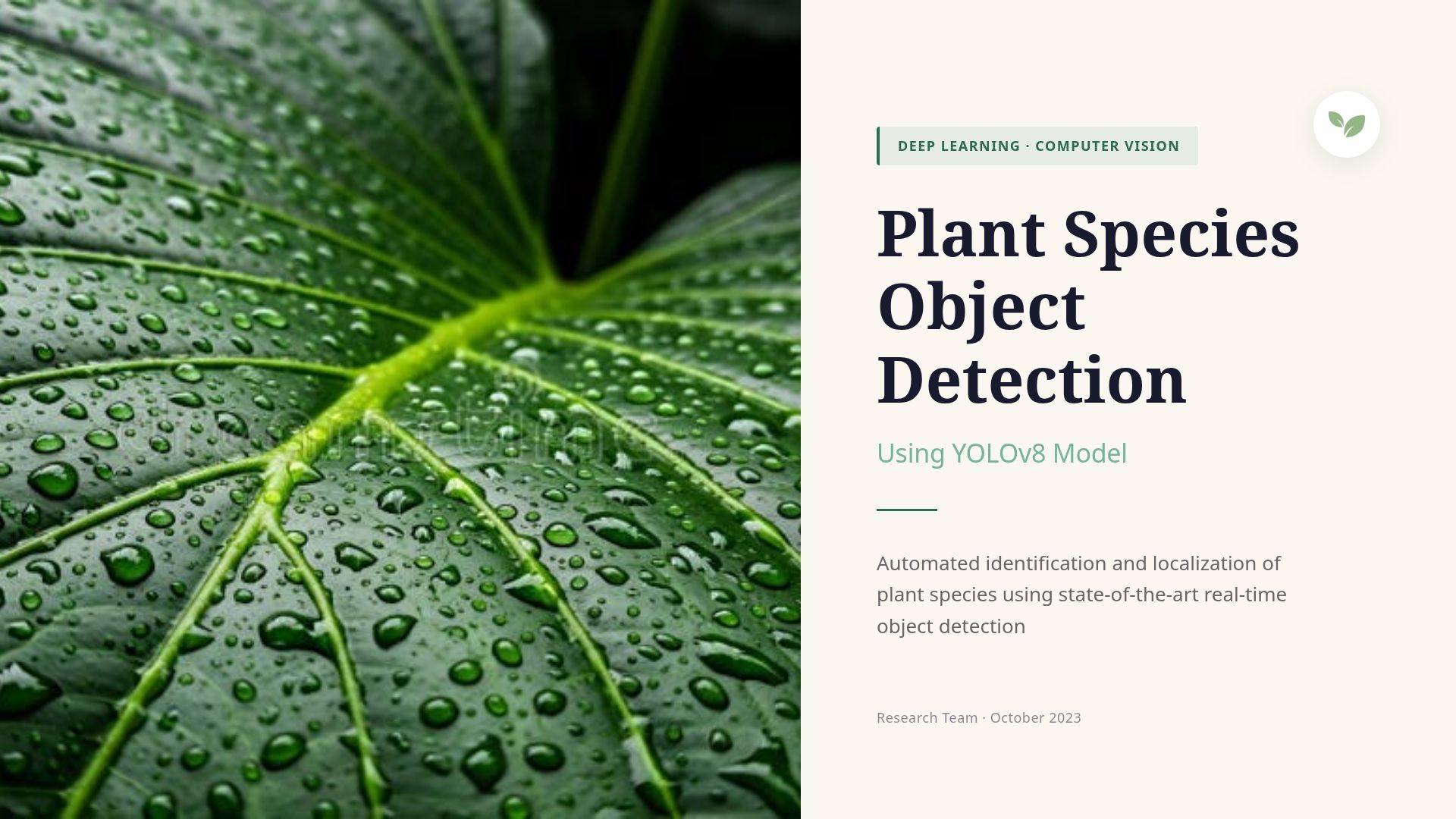Plant Species Detection Using YOLOv8 Deep Learning