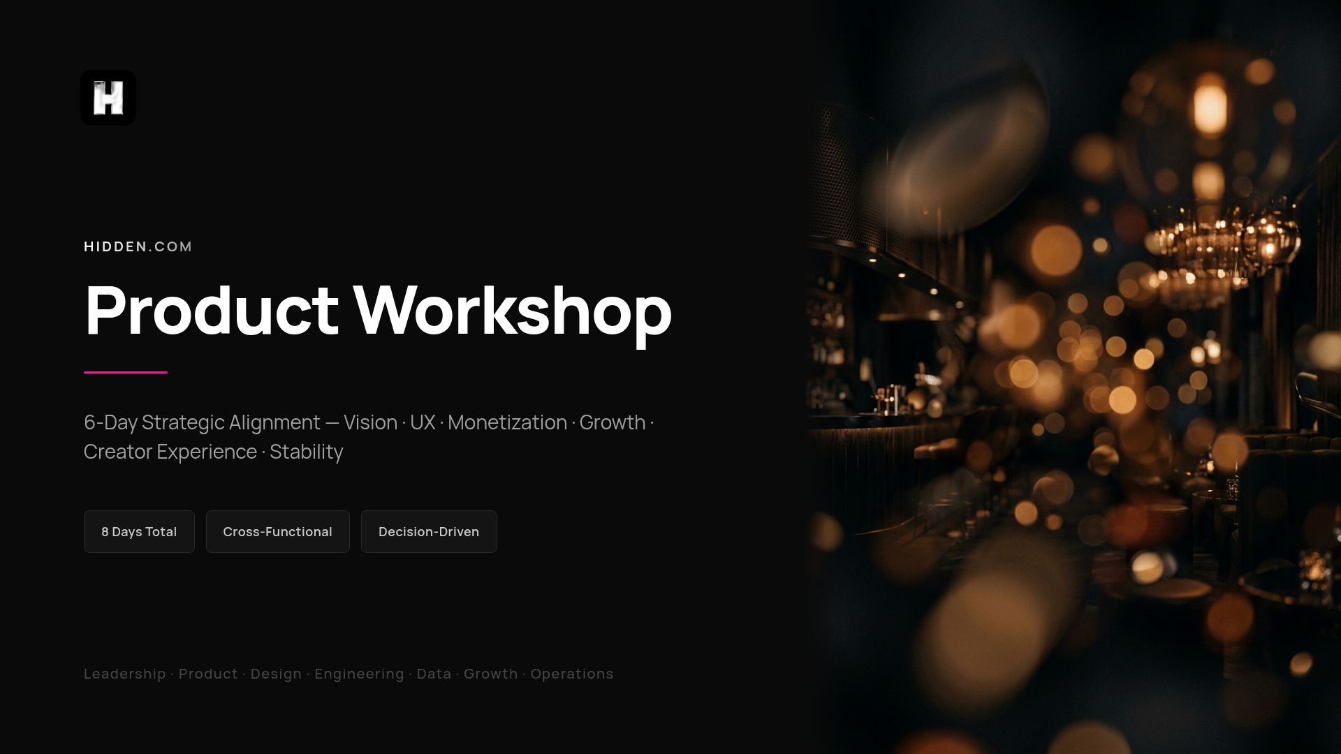 8-Day Product Strategy & Strategic Alignment Workshop