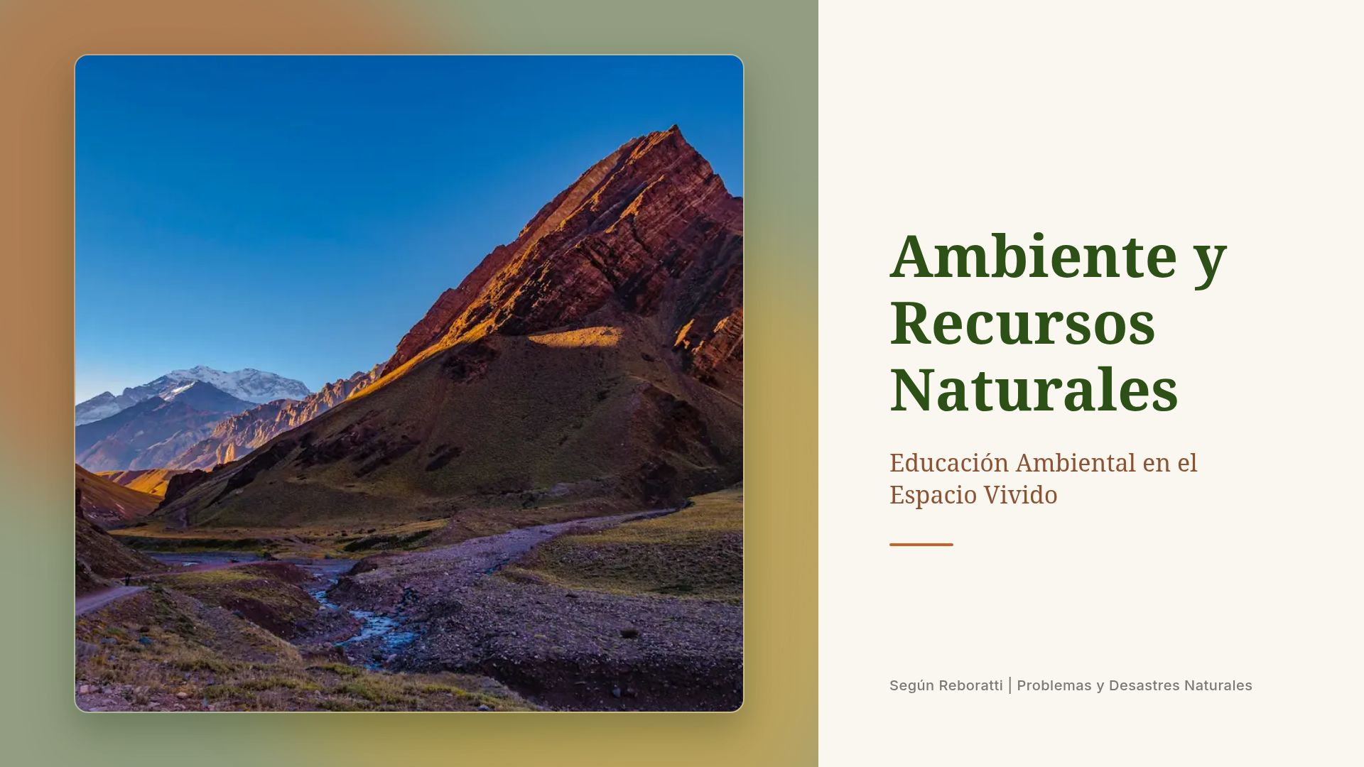Educación Ambiental y Recursos Naturales: El Espacio Vivido
