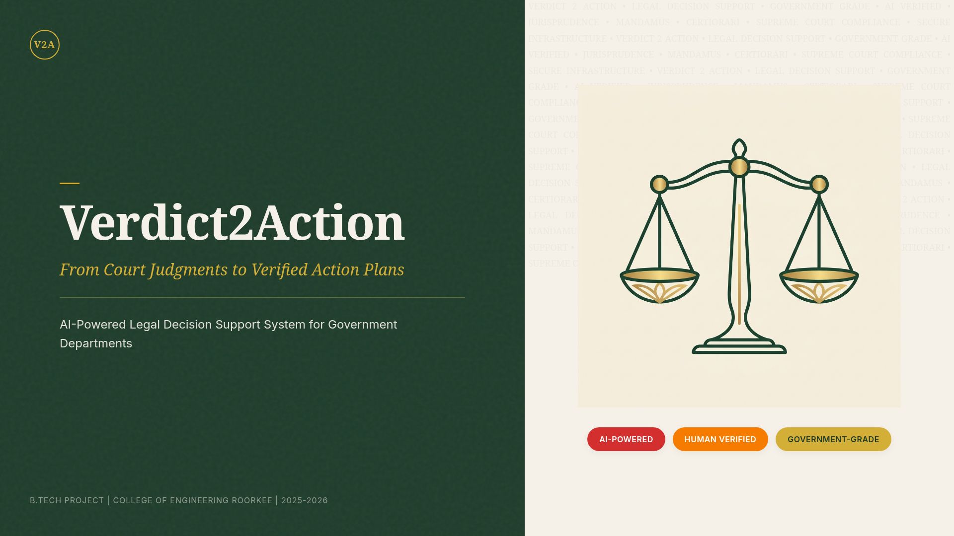 Verdict2Action: AI Legal Support for Government Workflows