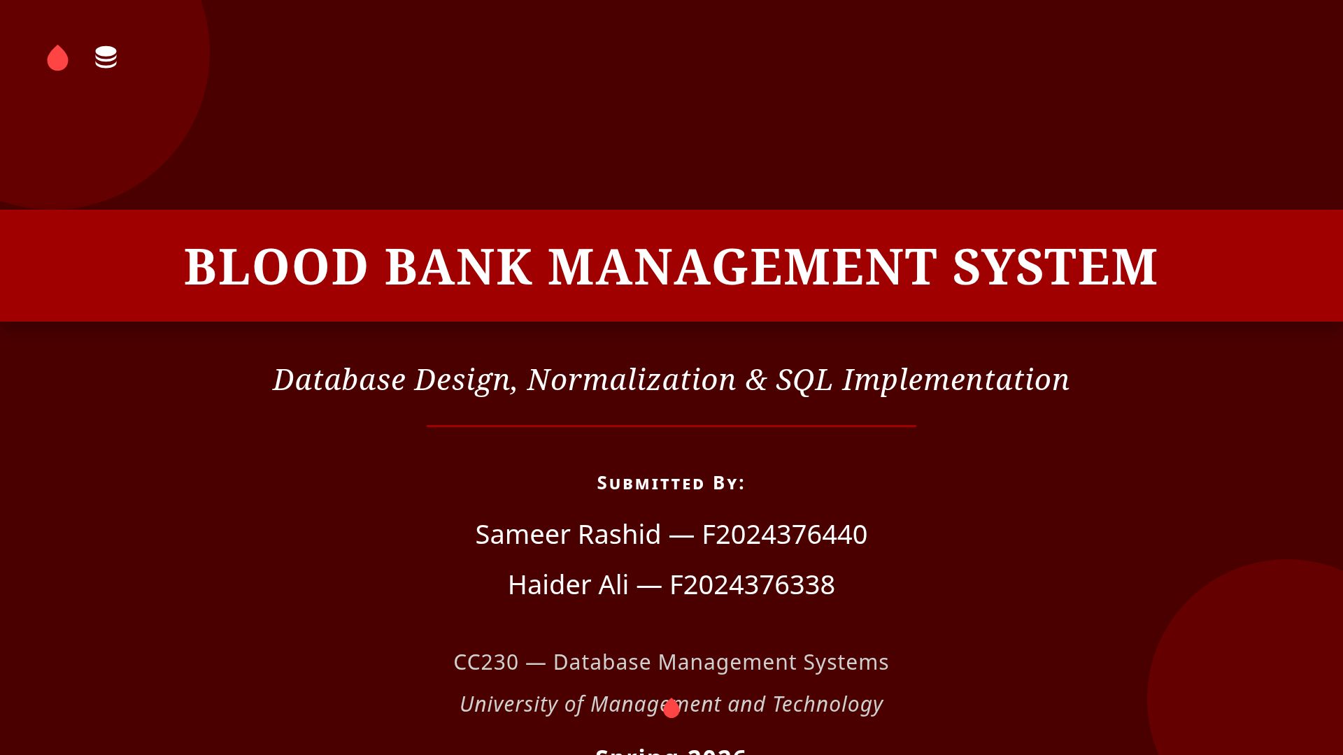 Blood Bank Management System: Database & SQL Design