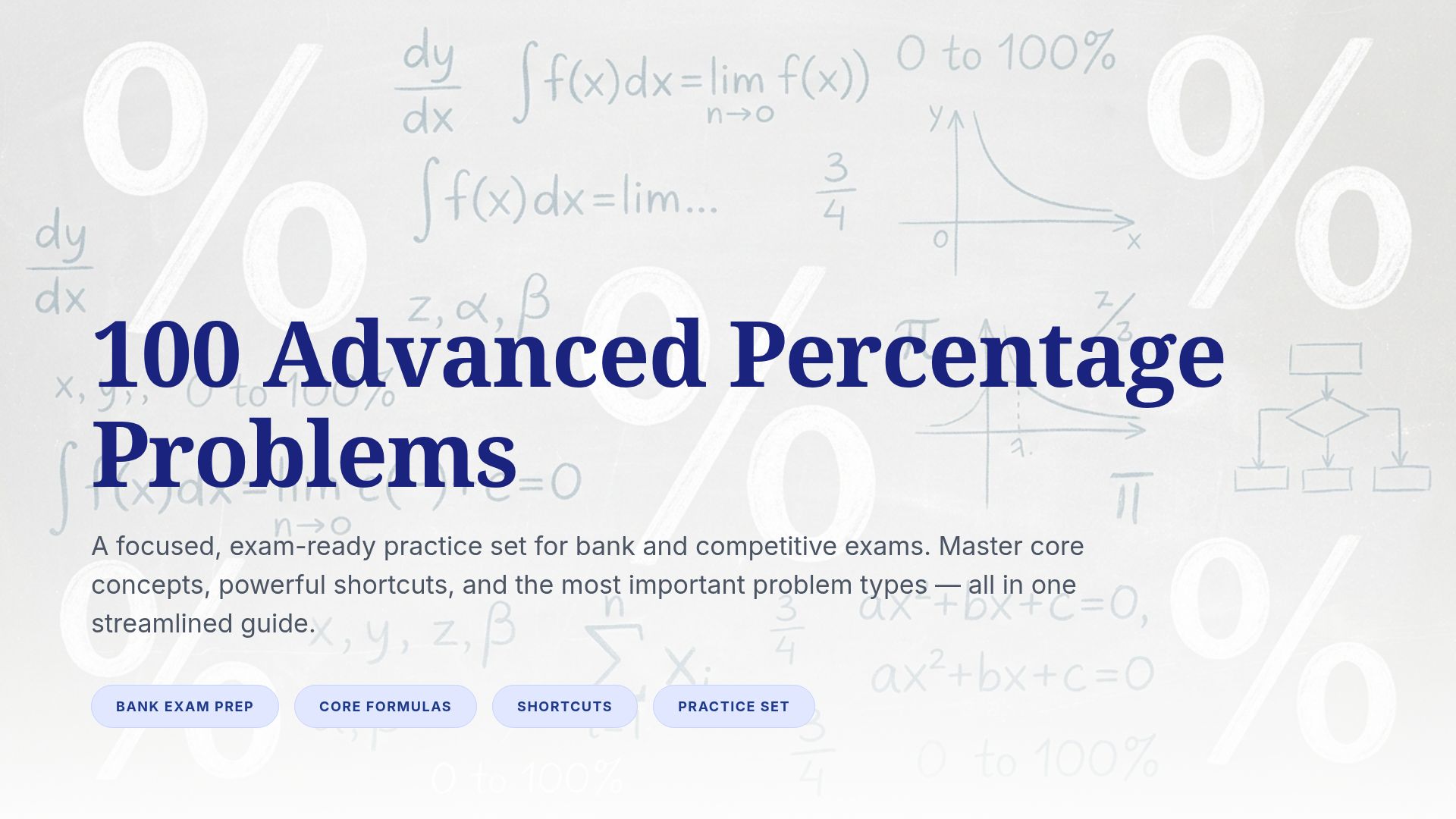 100 Advanced Percentage Problems for Bank & Govt Exams