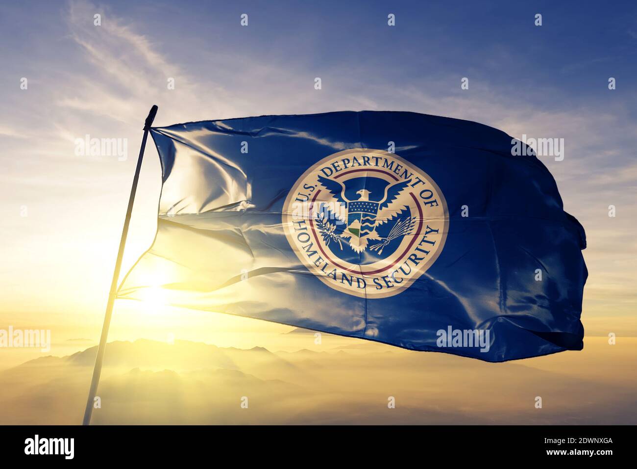 US Department of Homeland Security flag waving