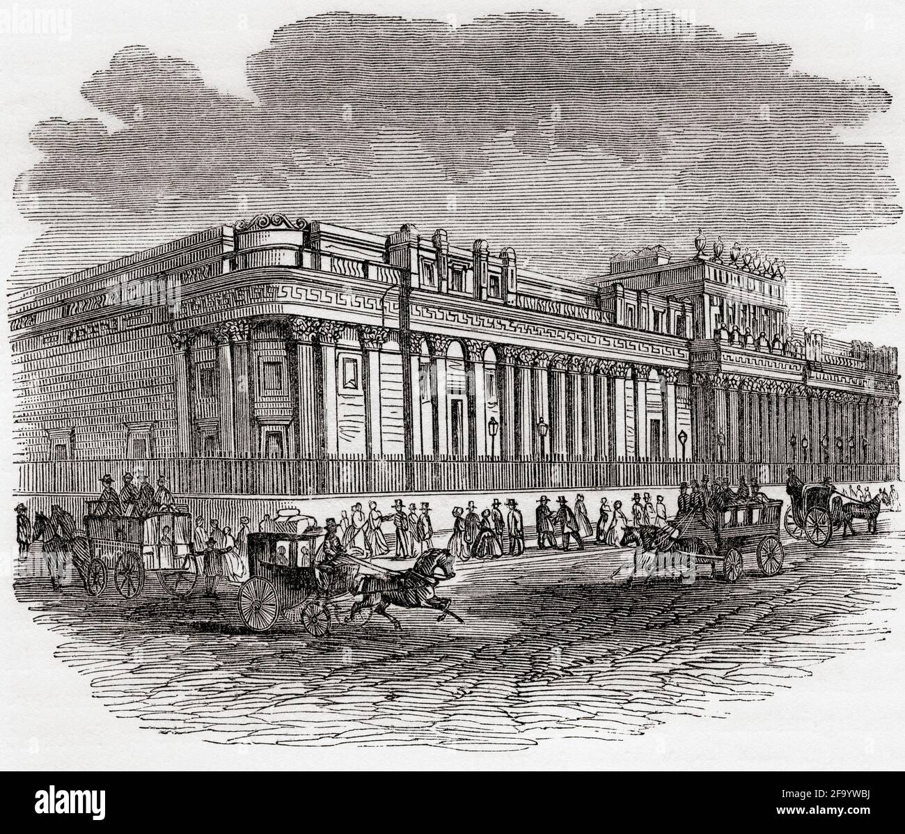 Bank of England 19th century facade historical drawing or painting