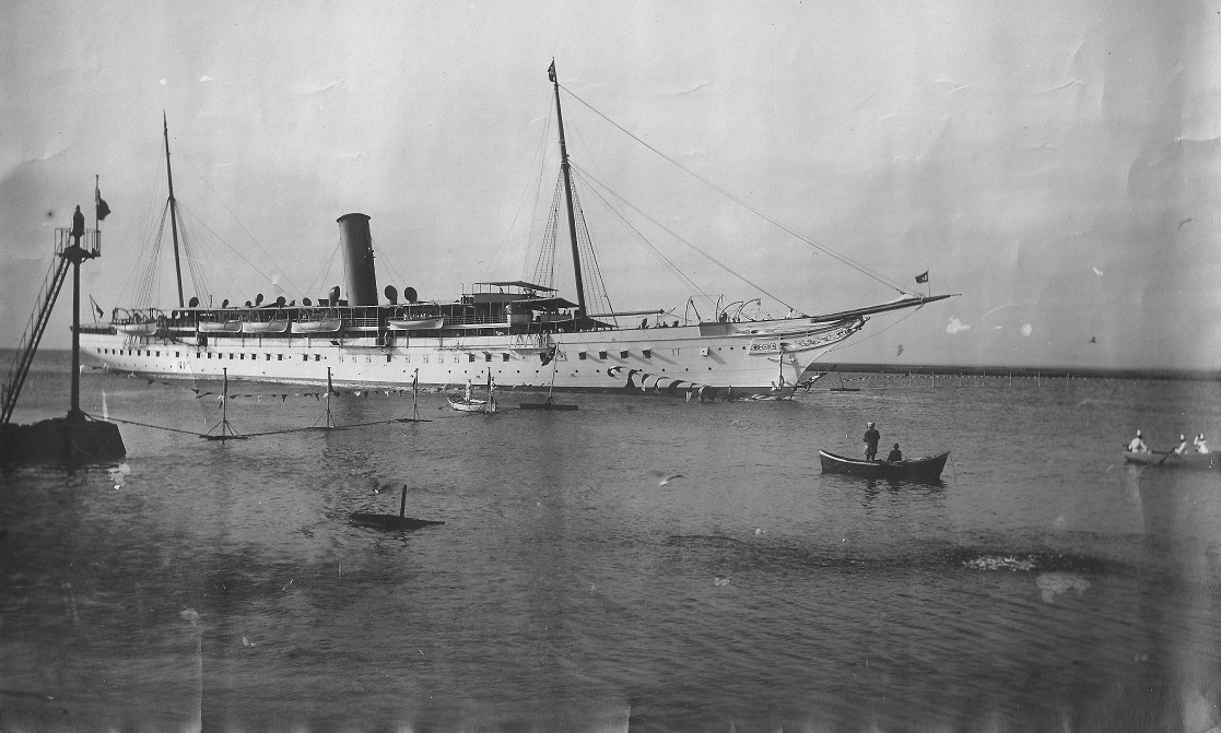 Royal Yacht Mahroussa 1952 black and white photo