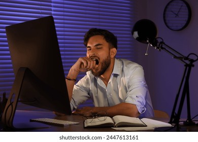 Tired night shift worker