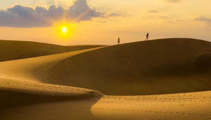 Maspalomas dunes Gran Canaria sunset majestic wide angle