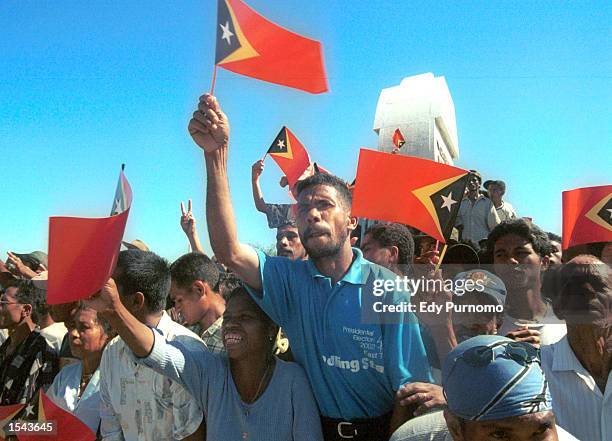 Timor-Leste independence celebration 2002 flag ceremony Dili