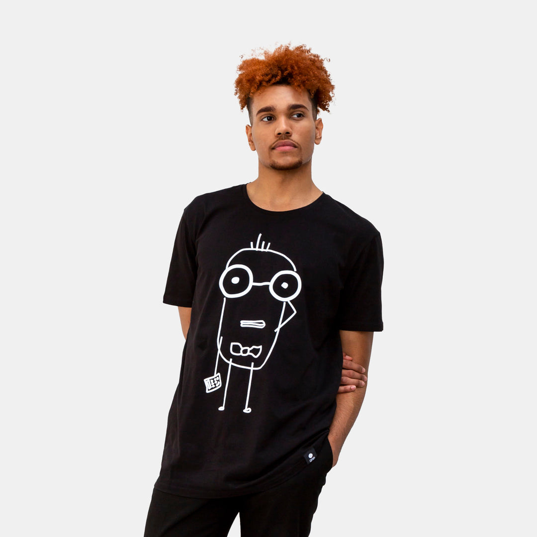 Quipster clothing brand nerd character t-shirt design