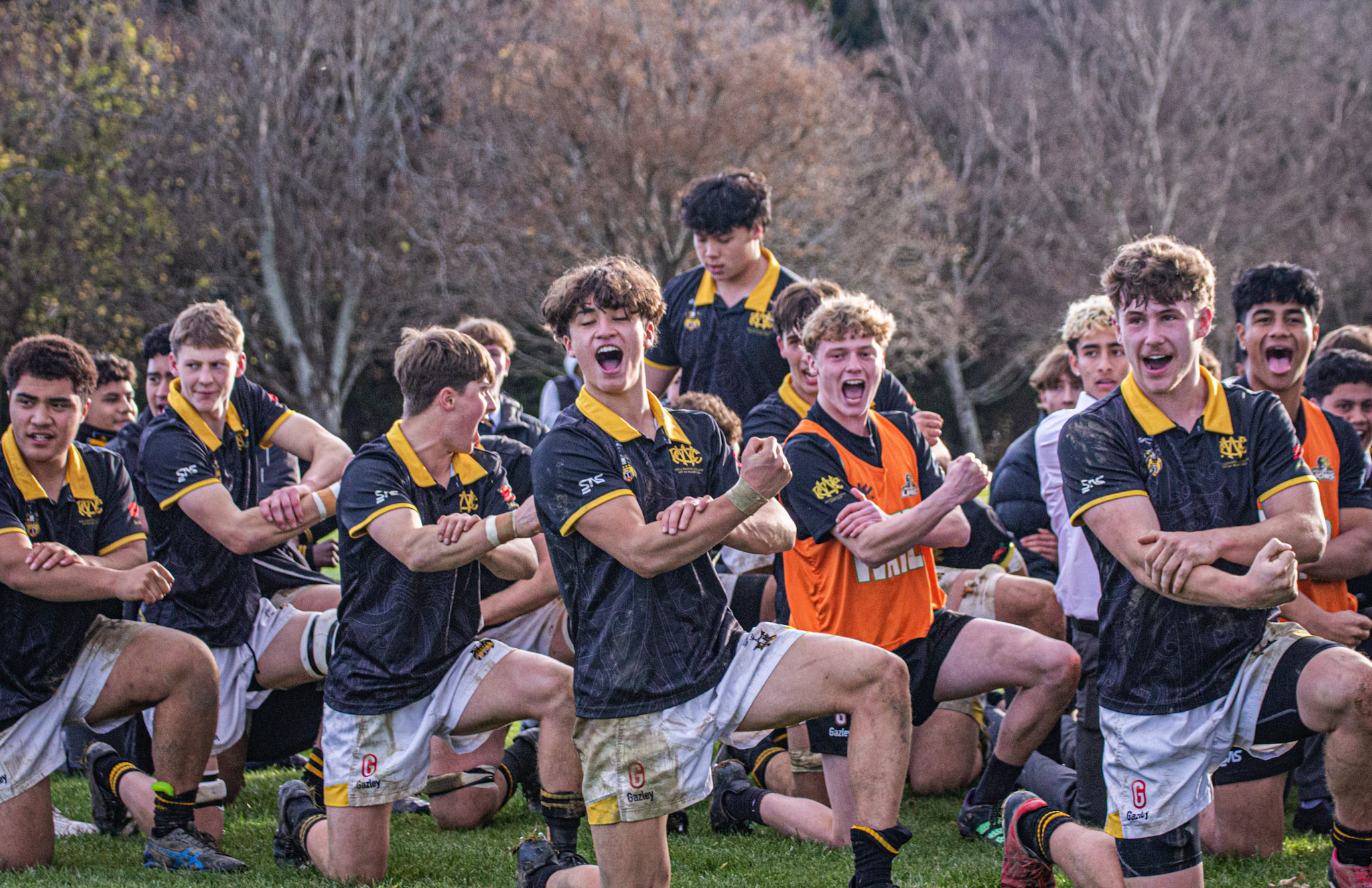 Students performing haka
