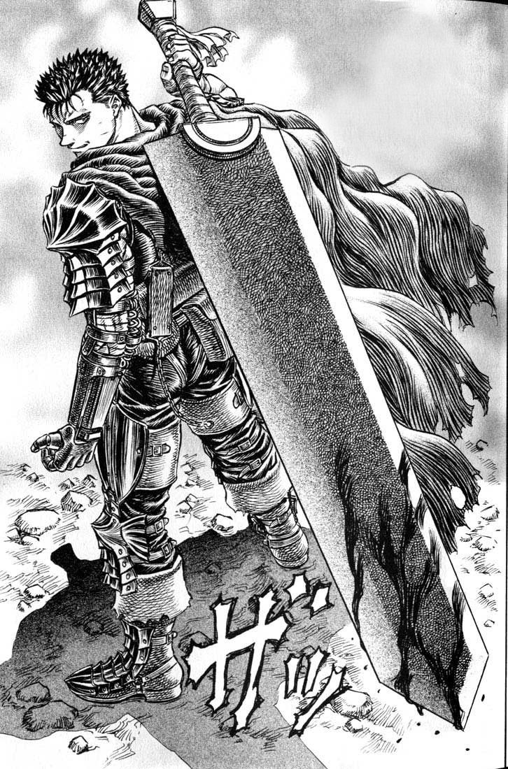 Guts Berserk anime holding dragonslayer sword dark aesthetic