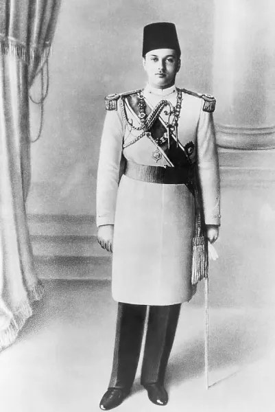 King Farouk I of Egypt portrait royal uniform