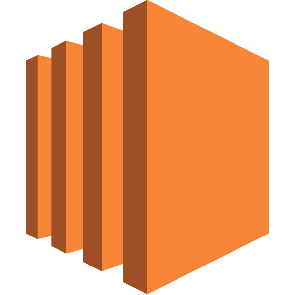AWS EC2 orange cube icon isolated white background