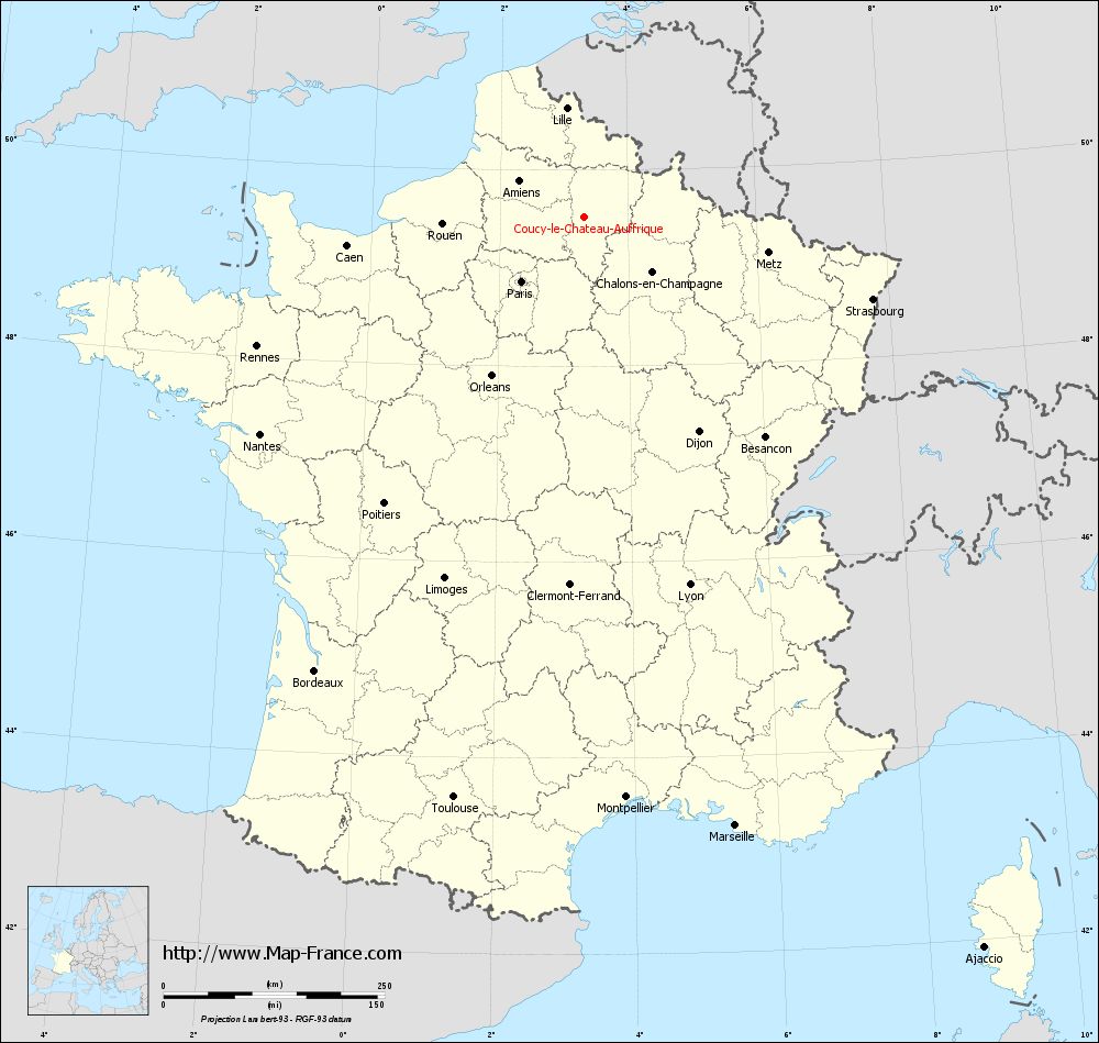 Carte France situation Coucy le Chateau Auffrique