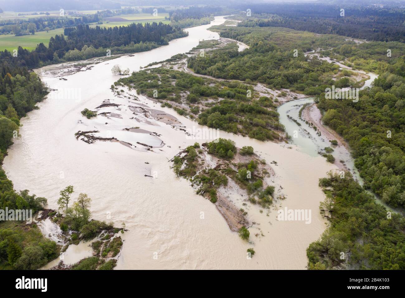Aerial view of flood