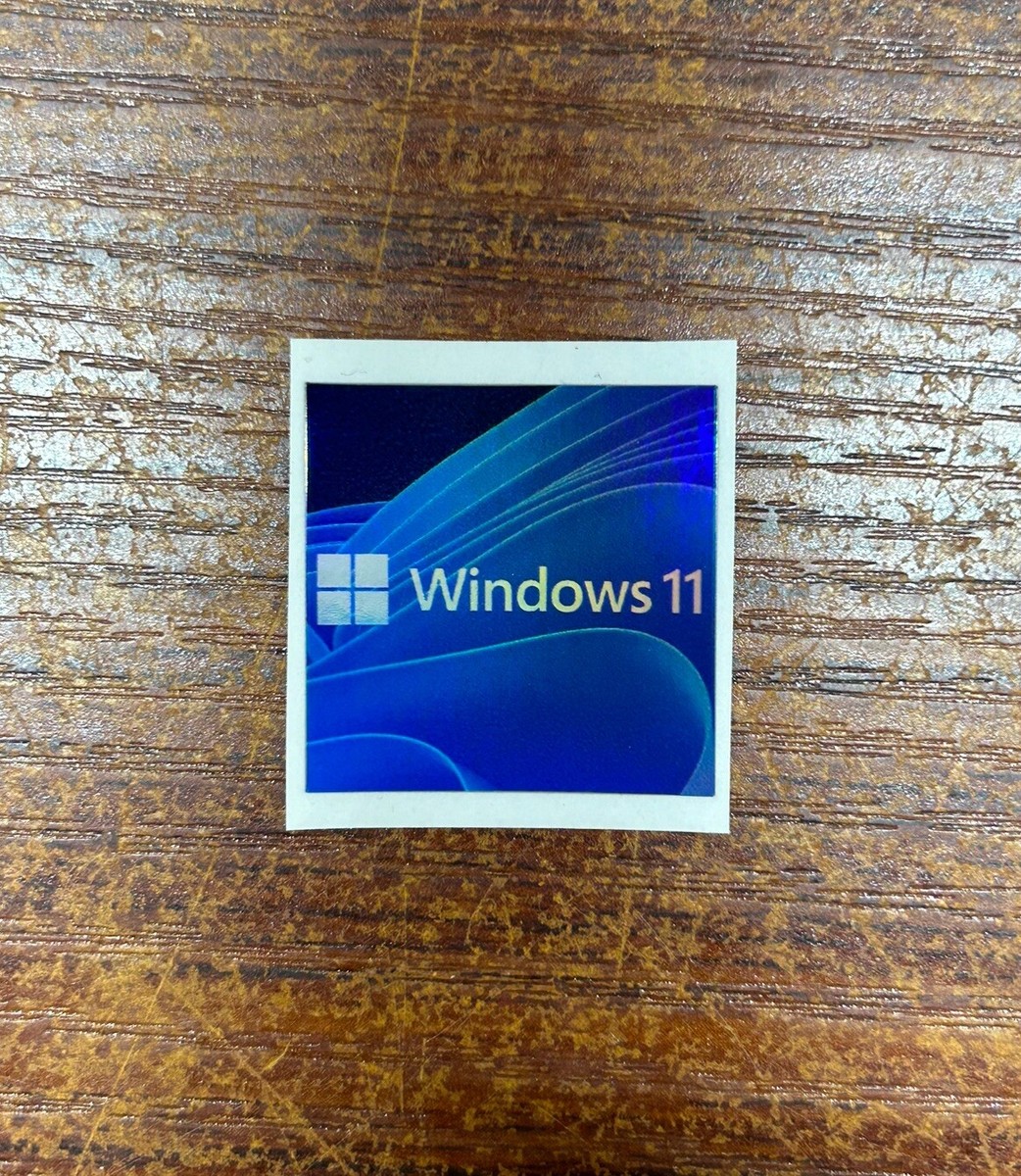 Windows holographic sticker on laptop or retail box