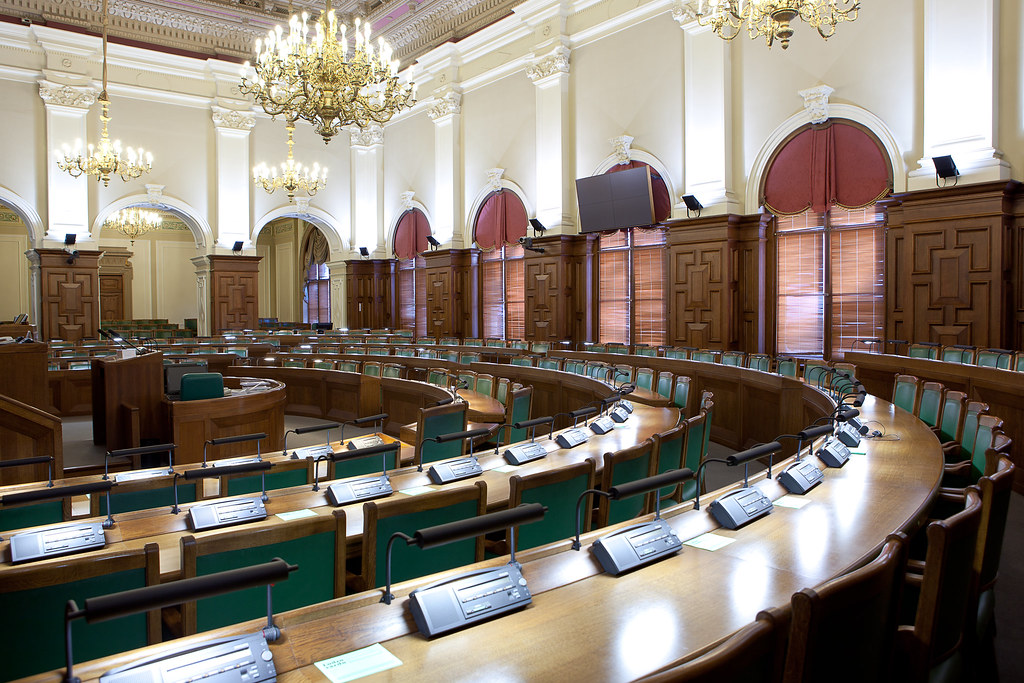 Saeimas sēžu zāle plenārsēde interior