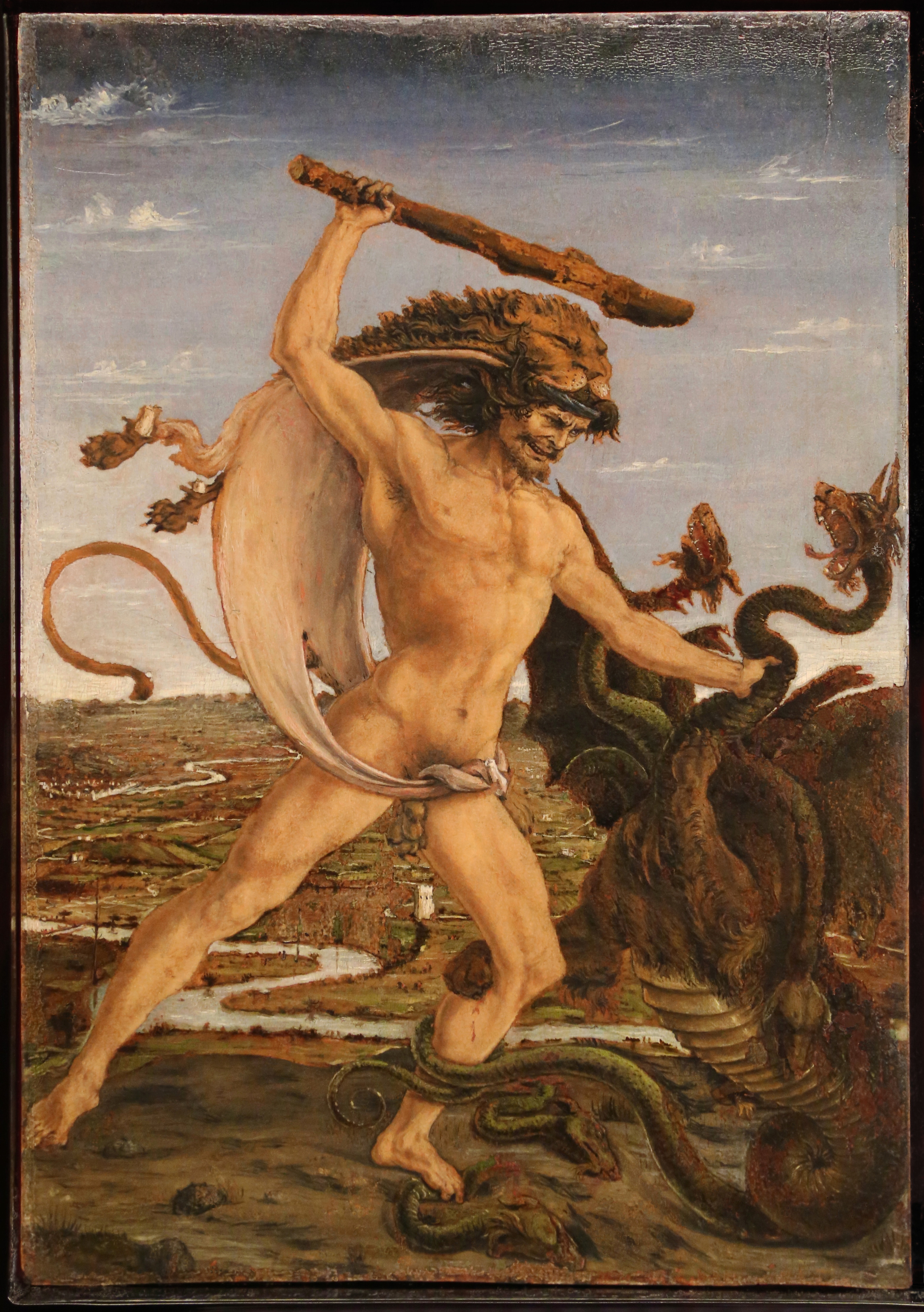 Hercules fighting the Hydra classical art statue or painting