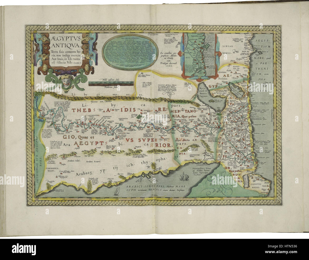 Ancient map of Alexandria Egypt and the Mediterranean coast, parchment style
