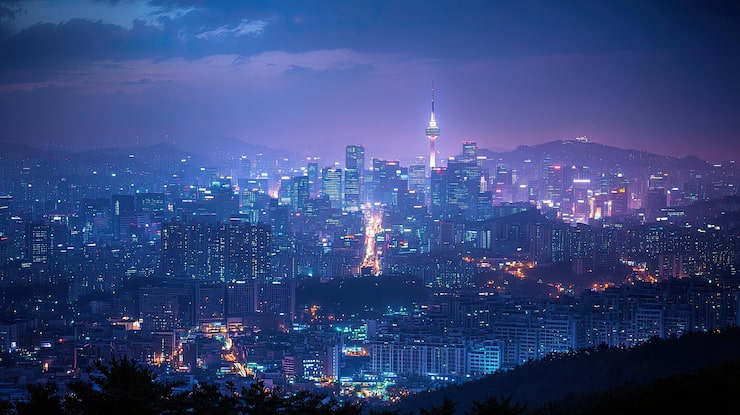 Seoul skyline at night