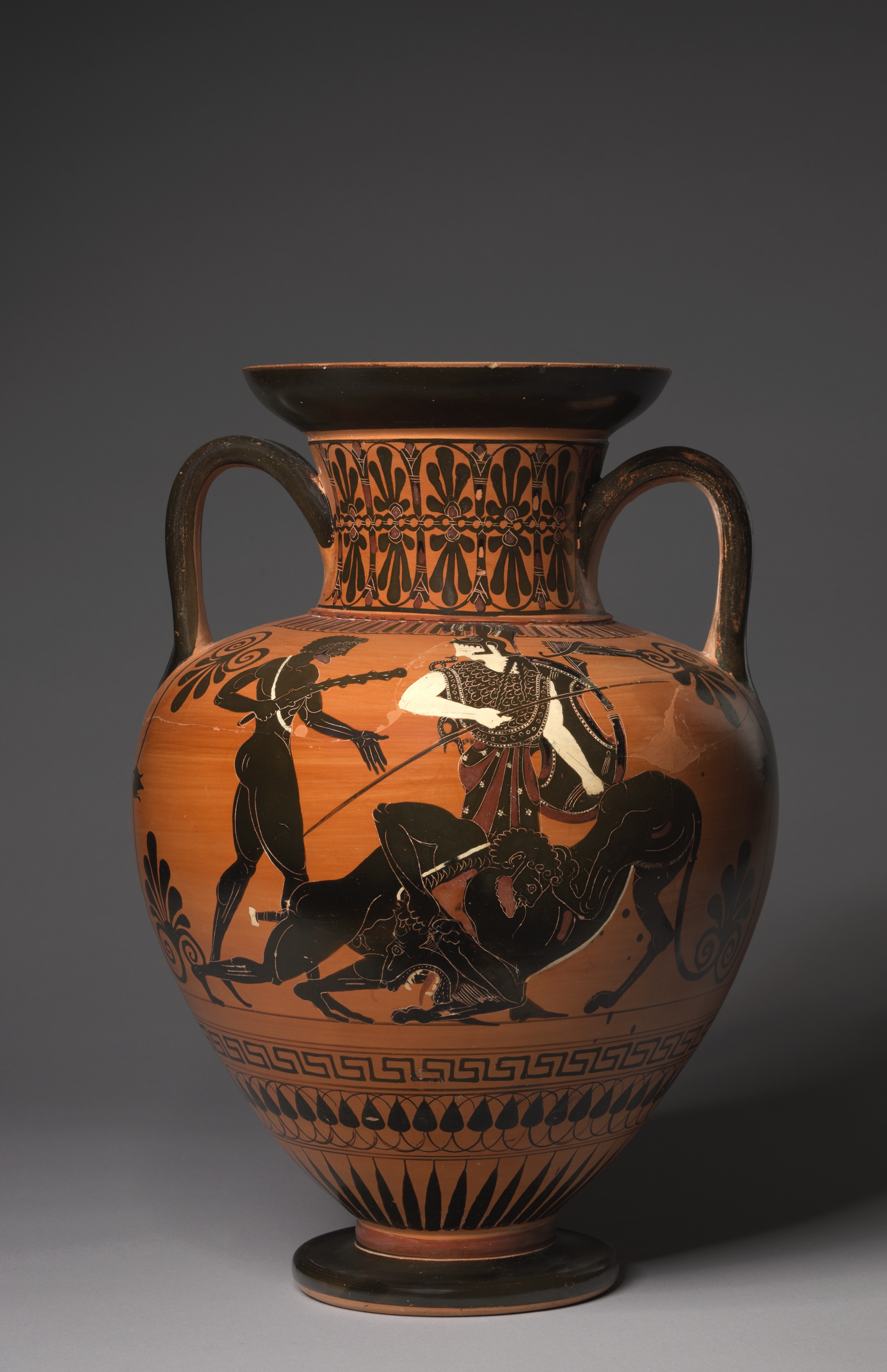 Heracles Nemean Lion black figure pottery amphora ancient greece