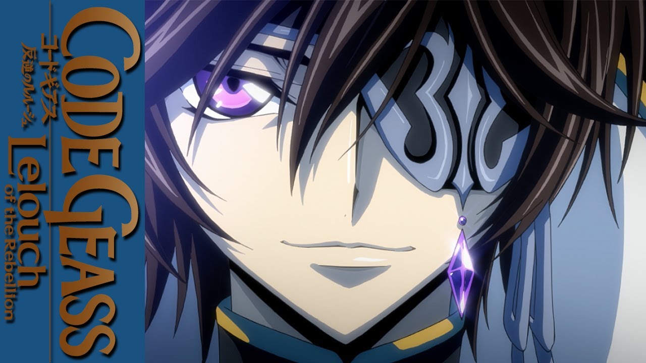 Lelouch vi Britannia Code Geass commanding pose eye glowing