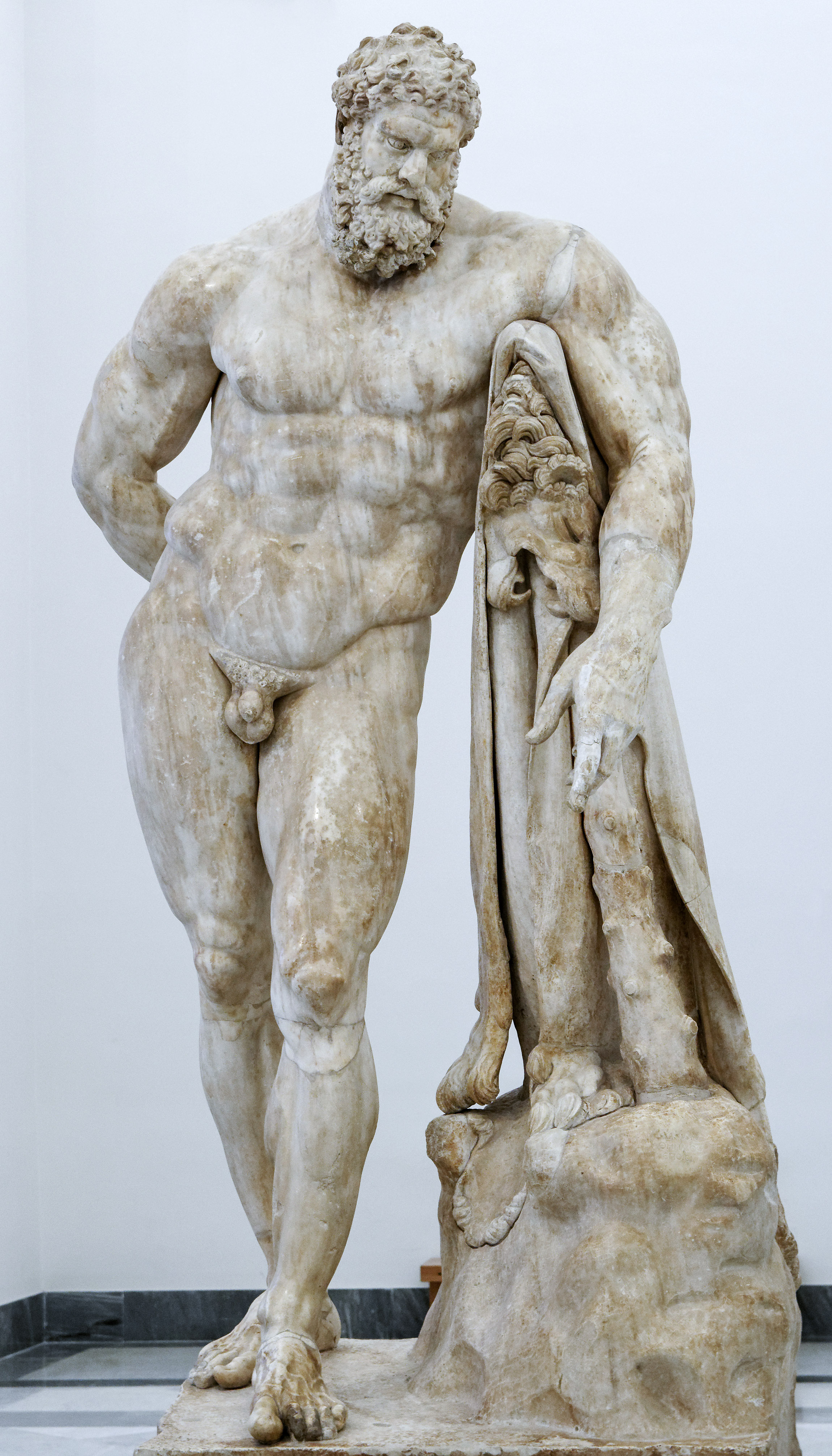 Farnese Hercules statue marble classical ancient greek art minimal background