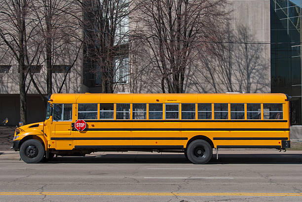 yellow school bus side view