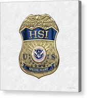 Homeland Security Investigations HSI agent jacket or badge, law enforcement photography