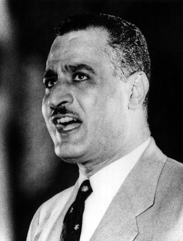 Gamal Abdel Nasser portrait 1950s black and white
